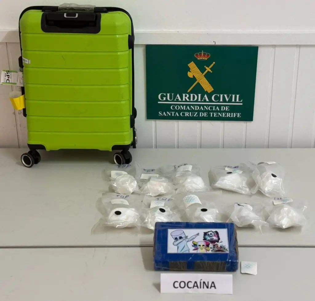 Cocaína incautada en el aeropuerto de La Palma