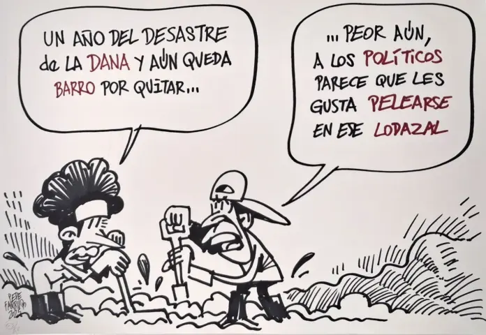 Viñeta Farruqo sobre el primer aniversario de la dana
