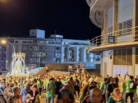 La Virgen de Candelaria pasa por el Estadio Heliodoro Rodríguez López | minuto a minuto en directo