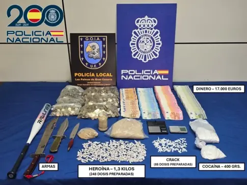 Detenidos ‘El Guaca’ y su pareja por venta de drogas en San José, en Las Palmas de GC