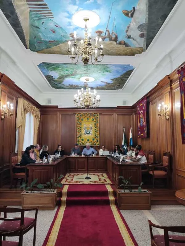 Pleno del Ayuntamiento de Valverde, el único municipio que mantiene a un concejal del PP después de que el resto de concejales de El Hierro hayan salido del partido