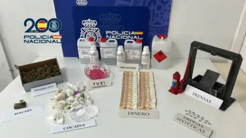 La Policía Nacional desmantela un laboratorio de cocaína y tusi en Tíncer