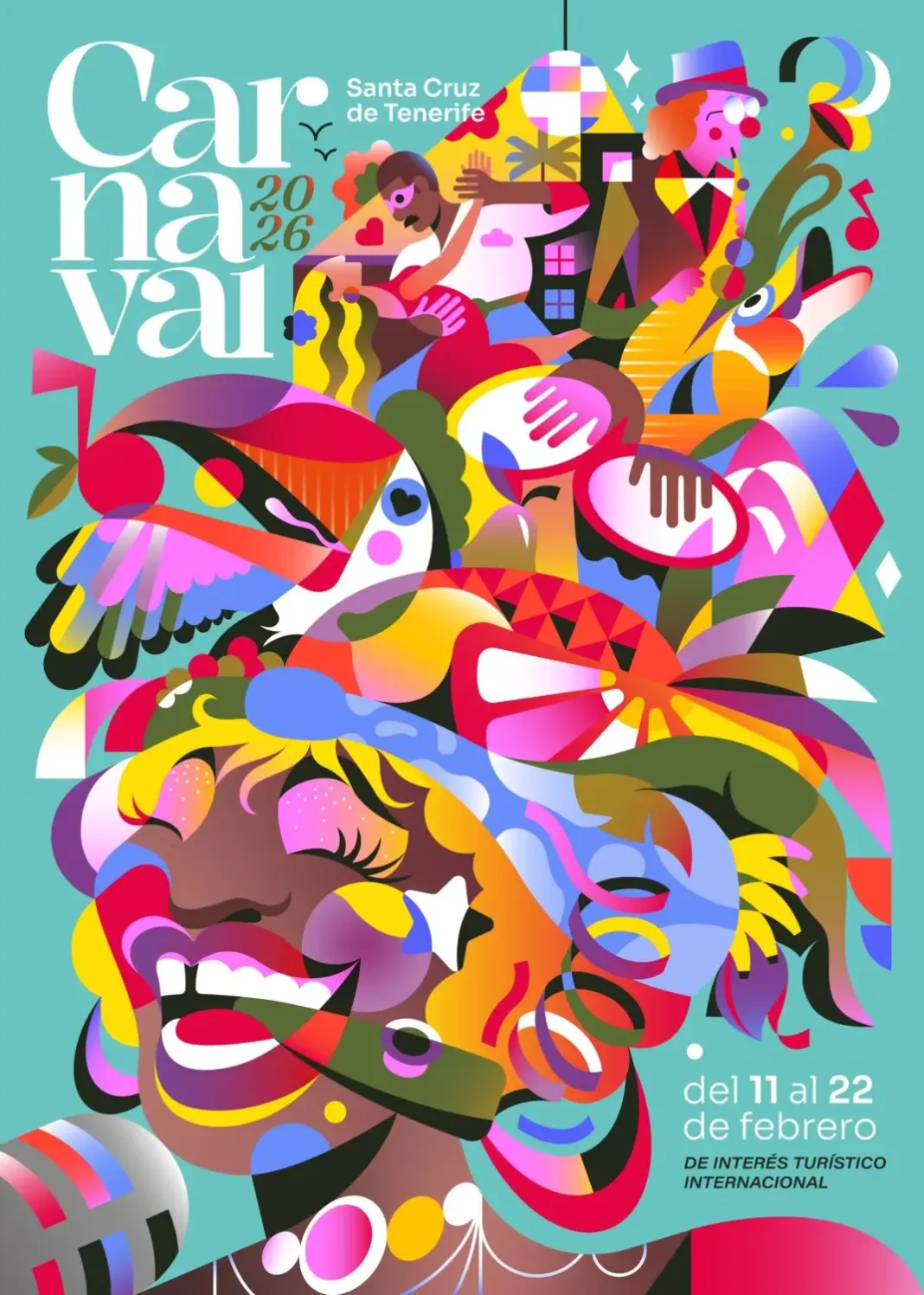 cartel finalista carnaval Santa Cruz de Tenerife 2026 propuest Héctor Exposito "Es más bello vivir bailando"