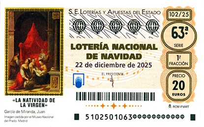 La 'Natividad de la Virgen' es el cuadro protagonista del décimo de la Lotería de Navidad 2025 