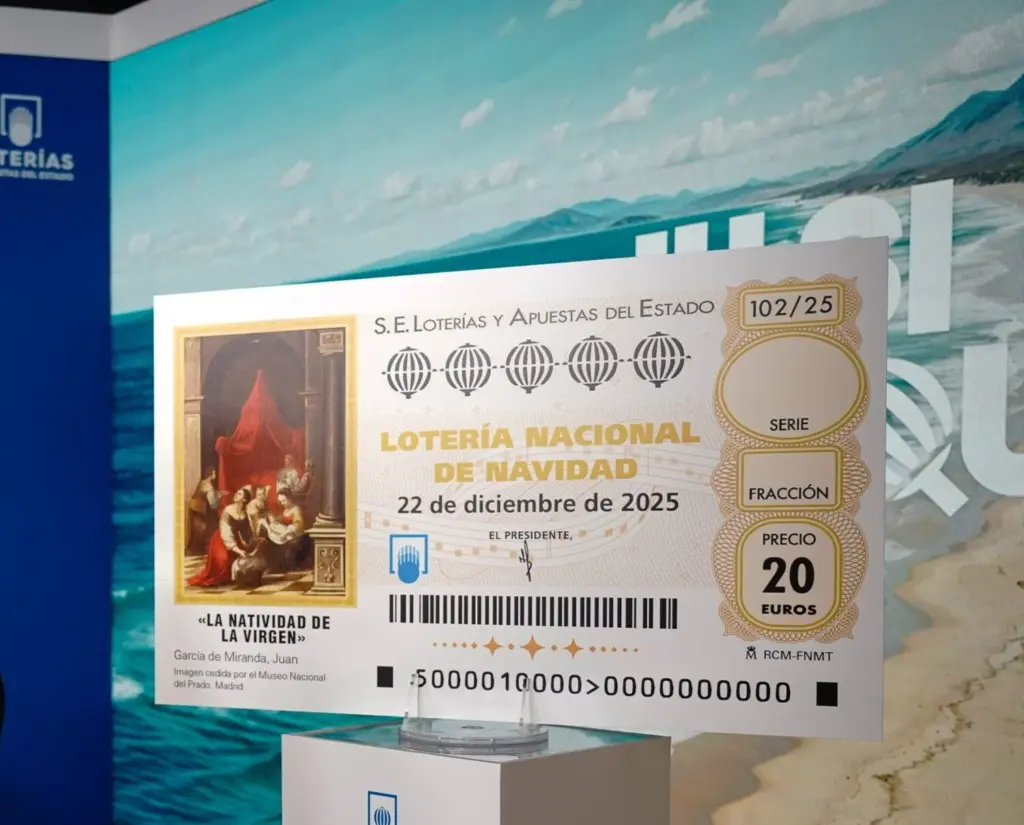 Presentación del décimo del Sorteo Extraordinario de Navidad. Imagen Lotería y Apuestas del Estado