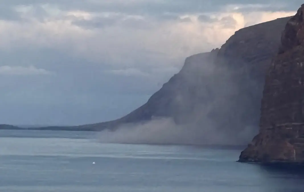 Desprendimiento en el barranco de Natero, Buenavista del Norte. Imagen Cabildo de Tenerife