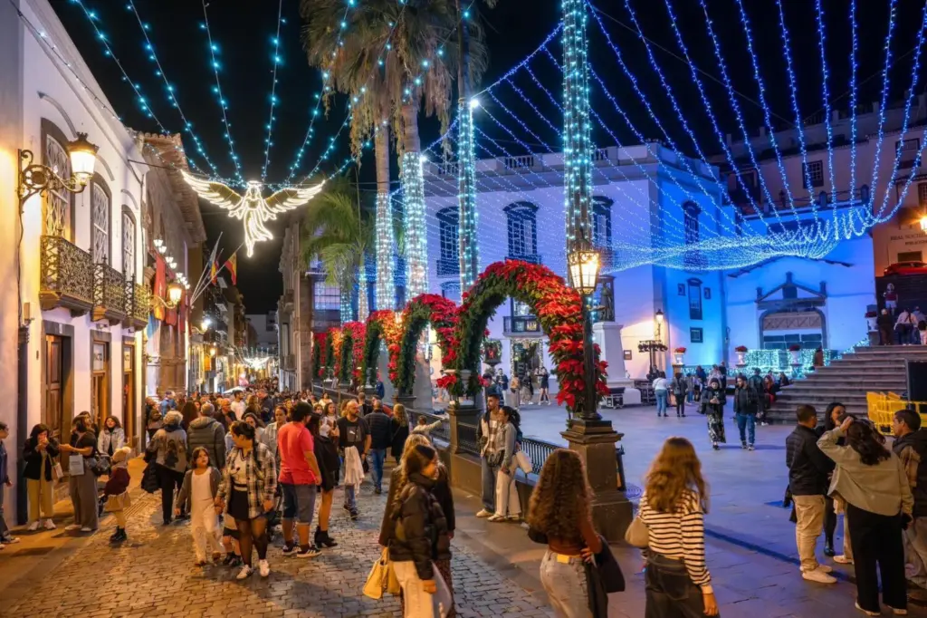 Encendido del alumbrado navideño. Imagen Ayuntamiento de Santa Cruz de La Palma