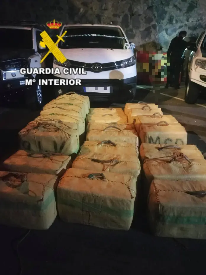 La Guardia Civil intercepta una furgoneta en La Orotava con más de 900 kilos de hachís