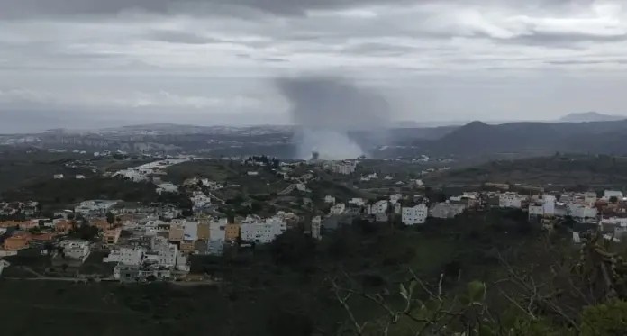 Imagen del incendio en Lomo del Sabinal. Imagen RTVC