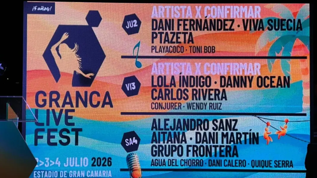 Aitana, Lola Índigo y Alejandro Sanz, entre los artistas confirmados para el Granca Live Fest 2026