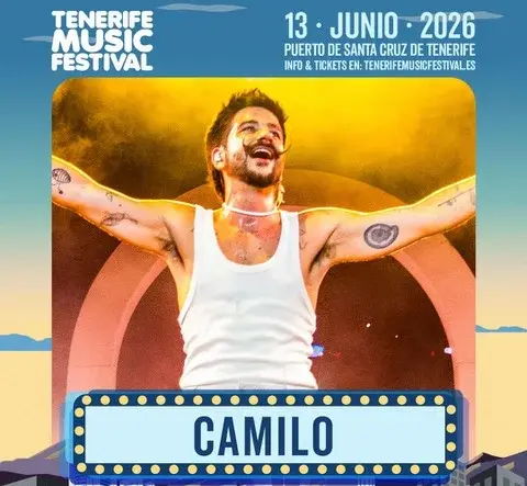 Camilo actuará en el Tenerife Music Festival este 2026