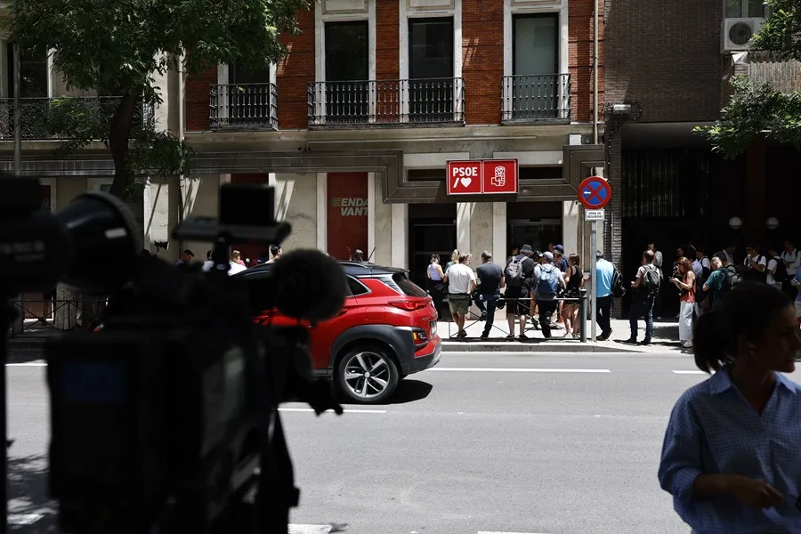 Sede del PSOE, en la calle Ferraz, en Madrid. EFE/Rodrigo Jimenez