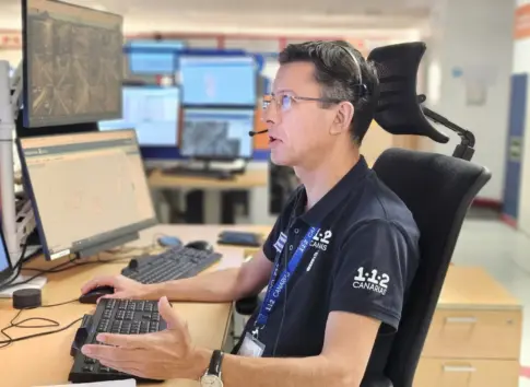 Una mujer es rescatada en un helicóptero del GES tras sufrir una caída en un sendero de Mogán