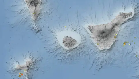 Cinco seísmos este lunes en las proximidades de El Hierro