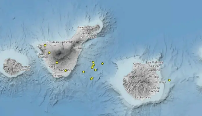 Los terremotos en Canarias fueron registrados a diferentes horas de la madrugada de este sábado