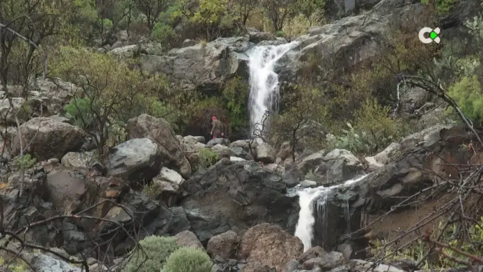 Cascadas en Gran Canaria tras el paso de la borrasca Emilia