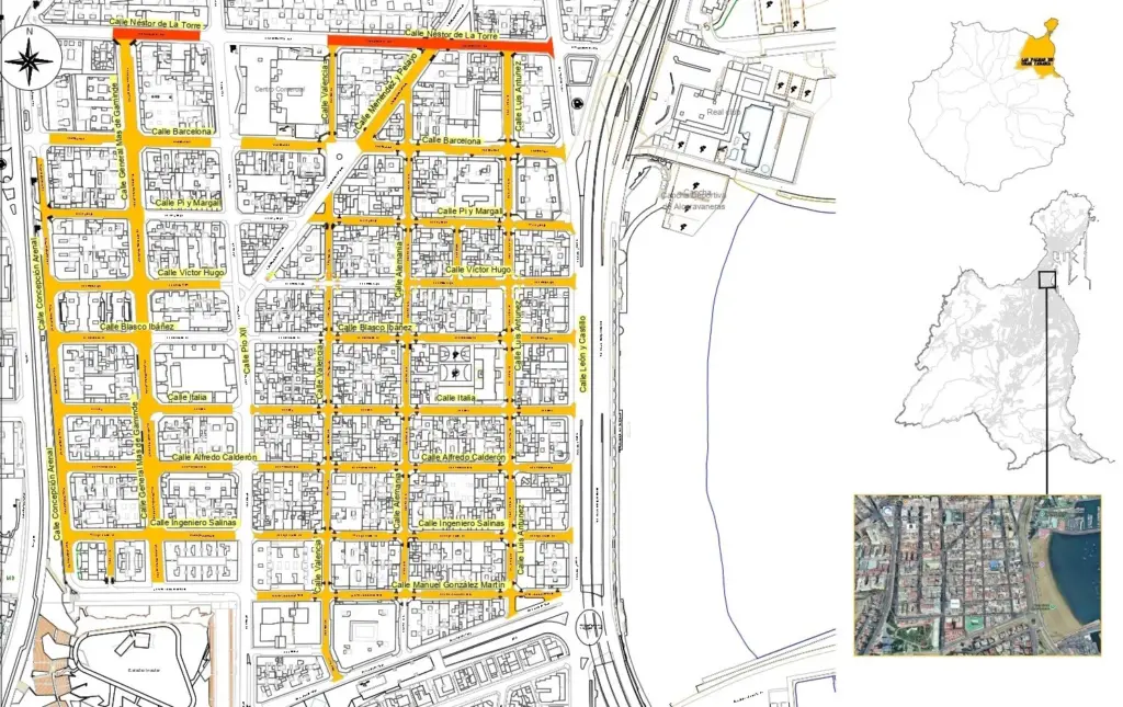 Recorrido del asfaltado en Alcaravaneras