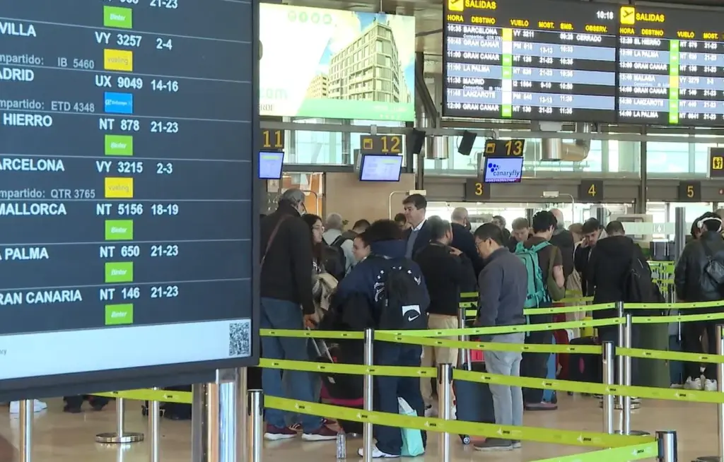 Terminan las vacaciones de Navidad y los aeropuertos canarios lo presencian