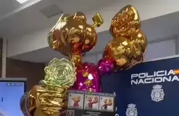 Estatua de Popeye en la que transportaban los 40 kilos de metanfetamina de México a Tenerife