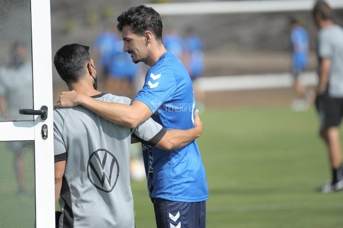 Álex Muñoz en su vuelta a los entrenamientos