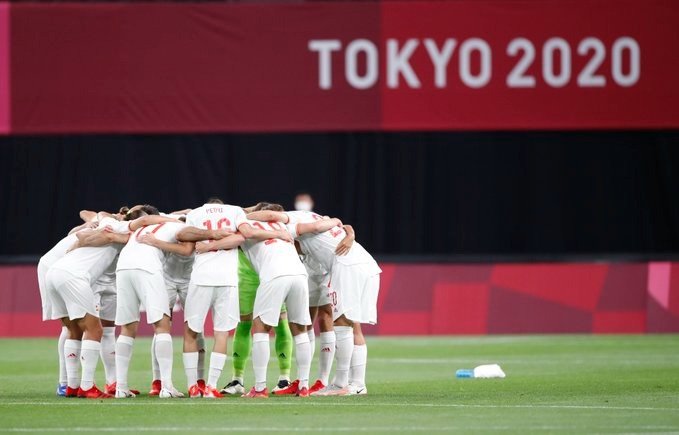 La selección en Sapporo antes de comenzar el encuentro