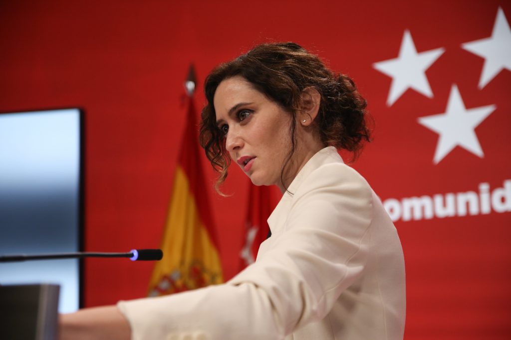 Ayuso pide una Conferencia de Presidentes para abortar la situación de los menores migrantes. Imagen: La presidenta de la Comunidad de Madrid, Isabel Díaz Ayuso. Europa Press