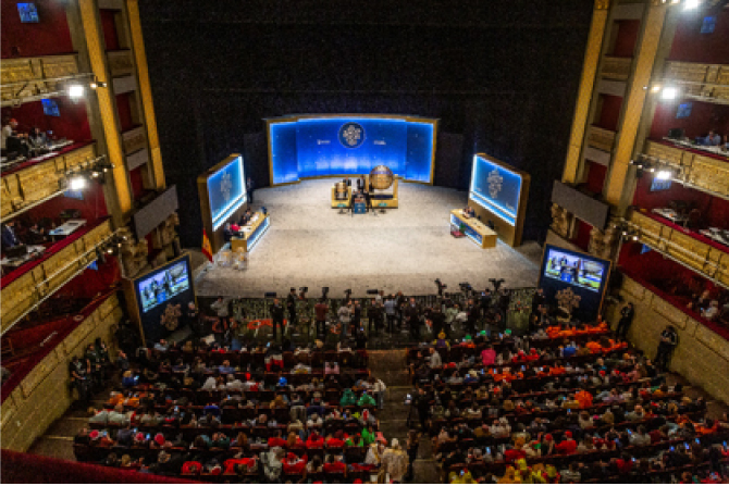 Imagen del interior del Teatro Real de Madrid donde se celebrará el Sorteo de la Lotería de Navidad un año más. 