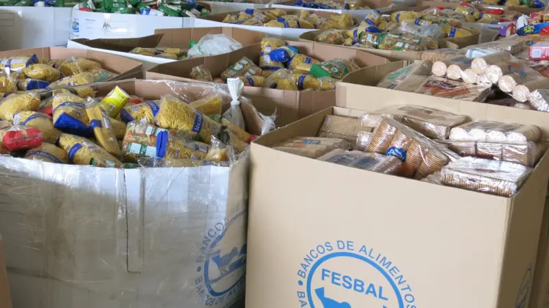 El Banco de Alimentos está en crisis. (Archivo) Imagen de cajas de donaciones del Banco de Alimentos/ RTVC