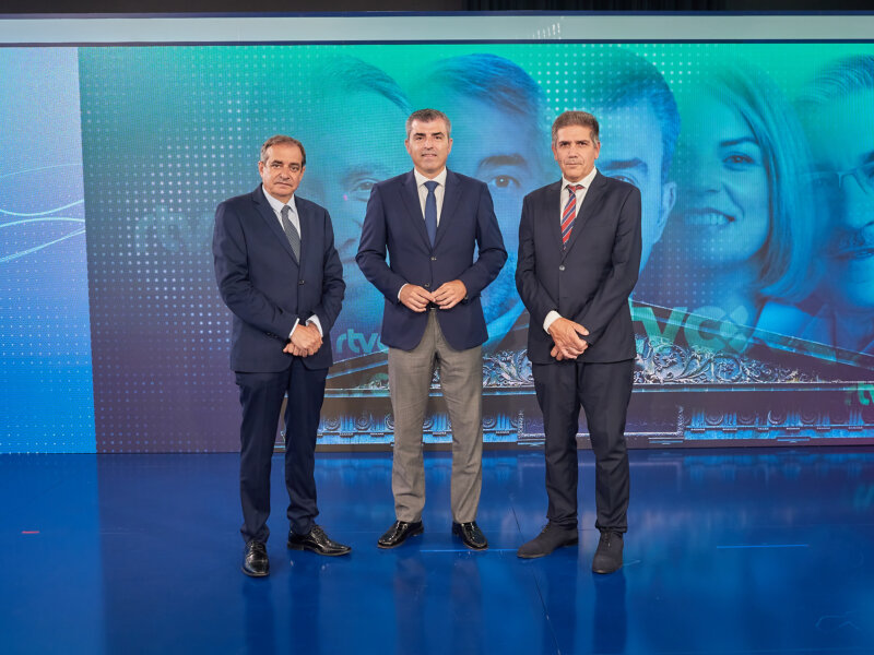 Candidato a la Presidencia de Canarias Manuel Domínguez (PP) en el centro de la imagen / Imagen de RTVC