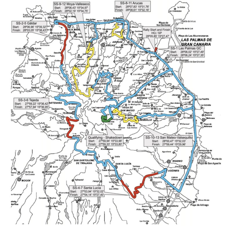 Mapa del Rally Islas Canarias 2023 / Rally Islas Canarias