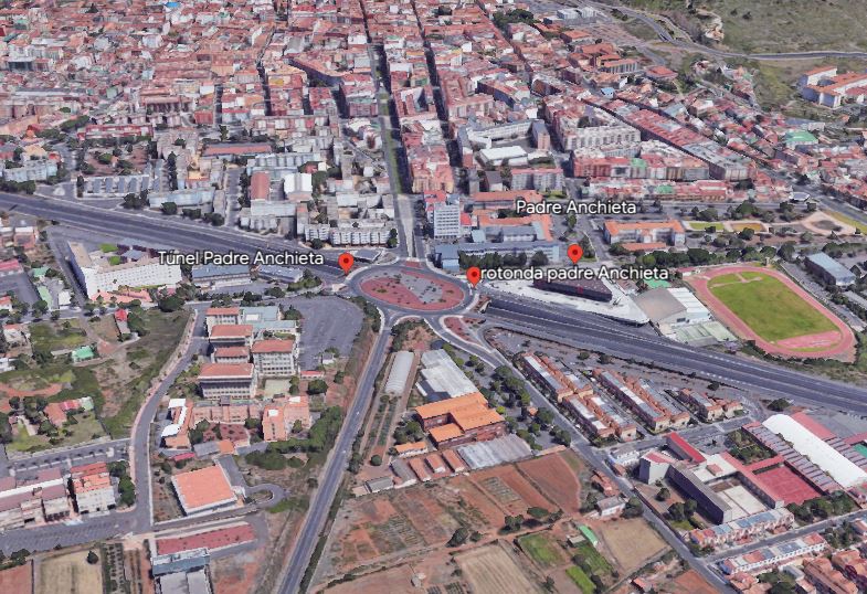 Plano de la zona en la que se realizan las obras de la glorieta de Padre Anchieta en La Laguna / Cabildo de Tenerife