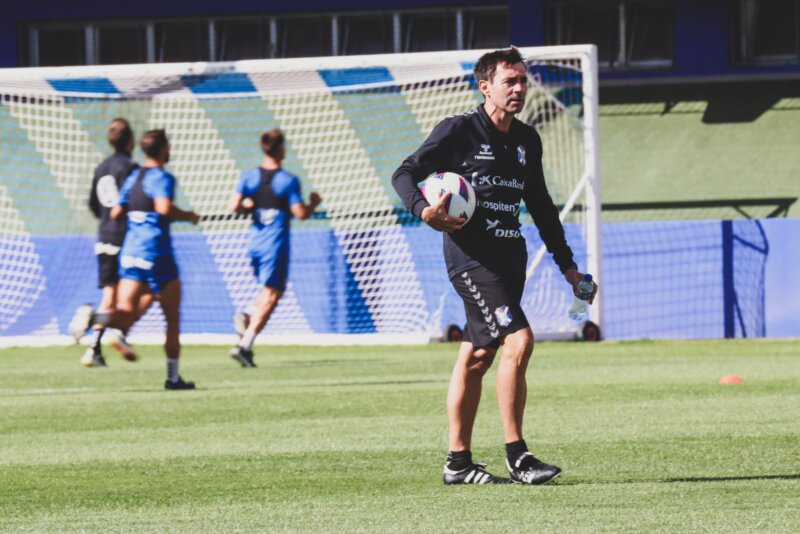 Asier Garitano durante uno de los entrenamientos del CD Tenerife