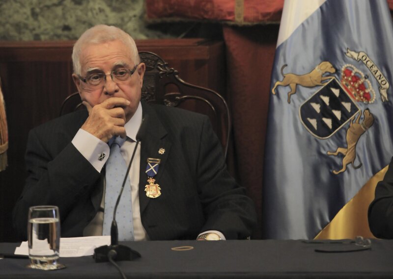 El expresidente del Cabildo de Tenerife, Andrés Miranda, durante los actos de conmemoración del Centenario de los Cabildos Insulares