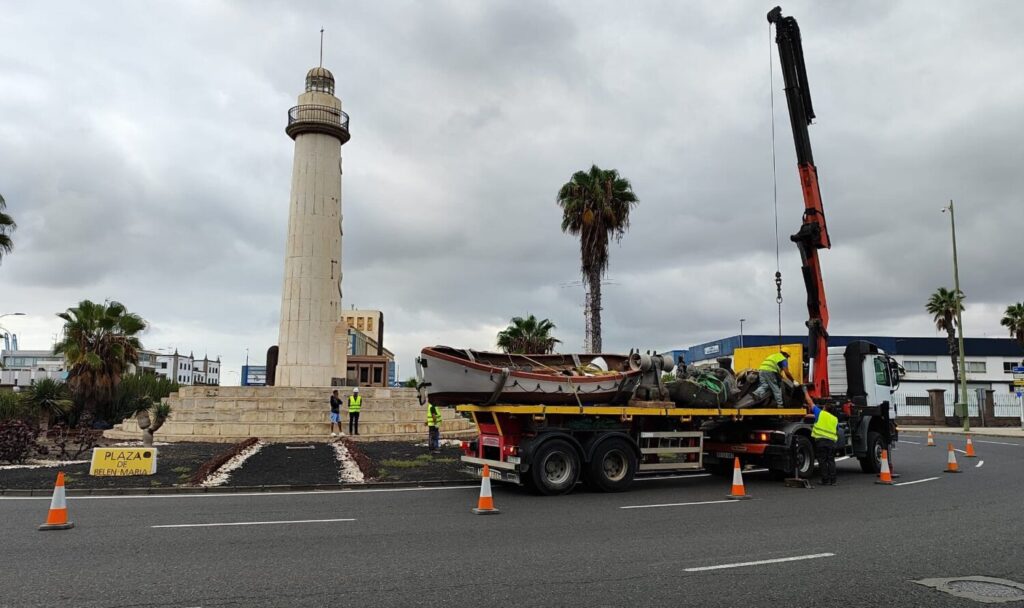 Trabajos recientes en la glorieta Belén y María de la capital grancanaria. Imagen Consejería de Obras Públicas, Vivienda y Movilidad del Gobierno de Canarias