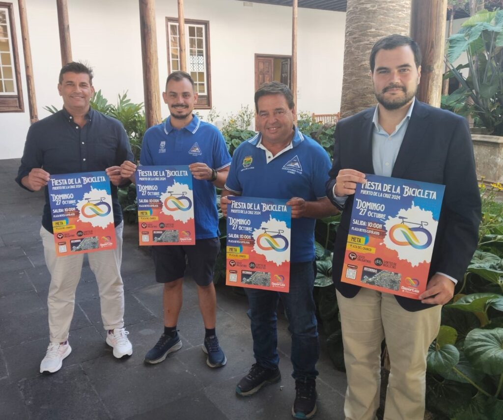 Cartel oficial de la Fiesta de La Bicicleta 2024 en el municipio tinerfeño de Puerto de La Cruz