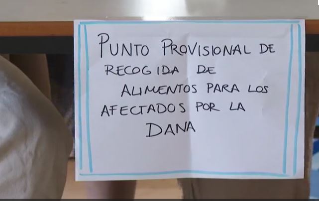 Punto de recogida para los afectados por la dana de La Península