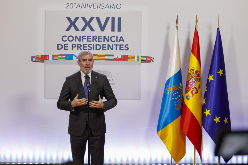 El presidente de Canarias, Fernando Clavijo da su valoración ante los medios de comunicación sobre la 27º Conferencia de Presidentes Autonómicos/EFE