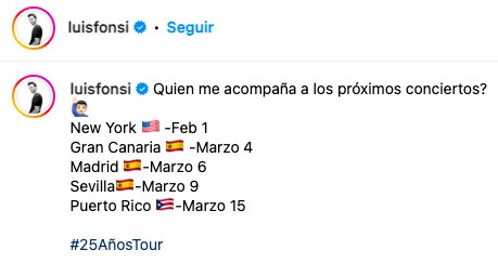 Gira conciertos Luis Fonsi 2025